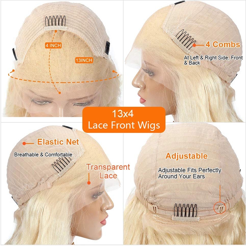 #613 Blonde Silky Straight 13x4 Lace Front Wig - 图片 10